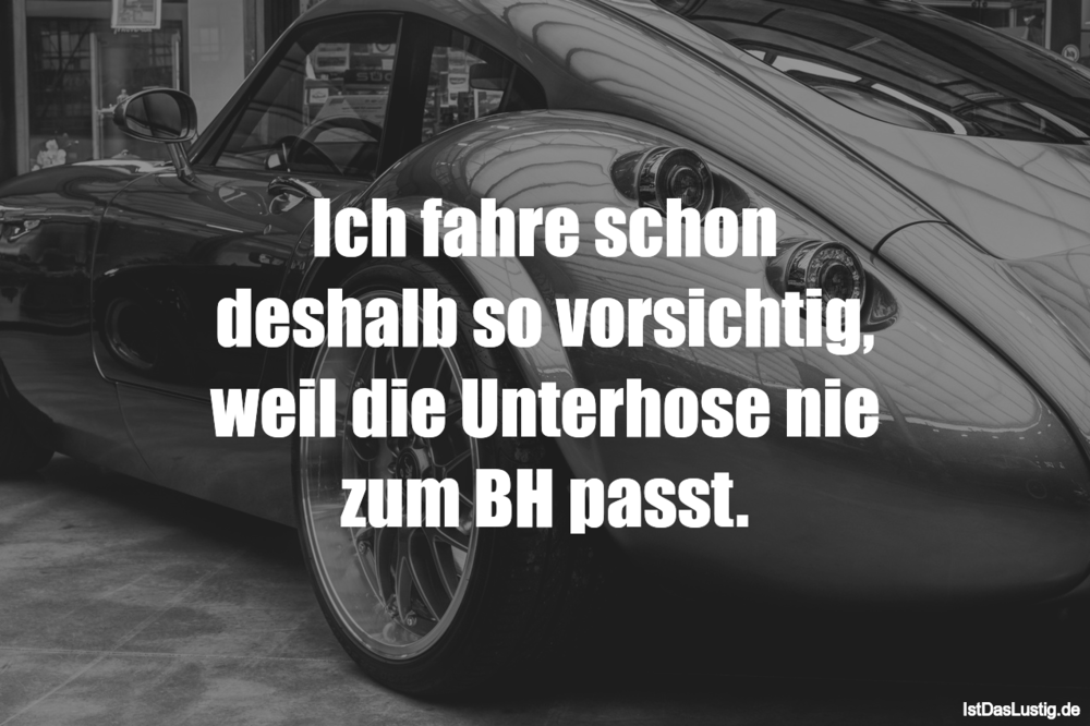 Lustiger BilderSpruch - Ich fahre schon deshalb so vorsichtig, weil die...