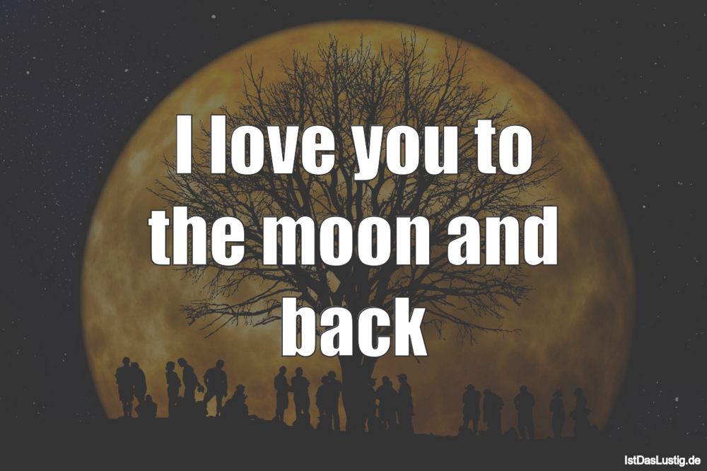 Lustiger BilderSpruch - I love you to the moon and back