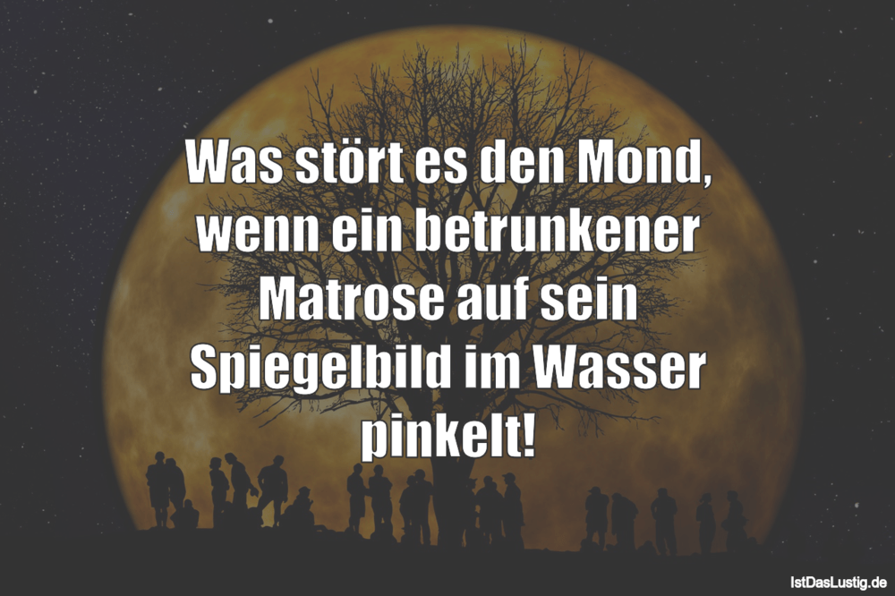 Lustiger BilderSpruch - Was stört es den Mond, wenn ein betrunkener...