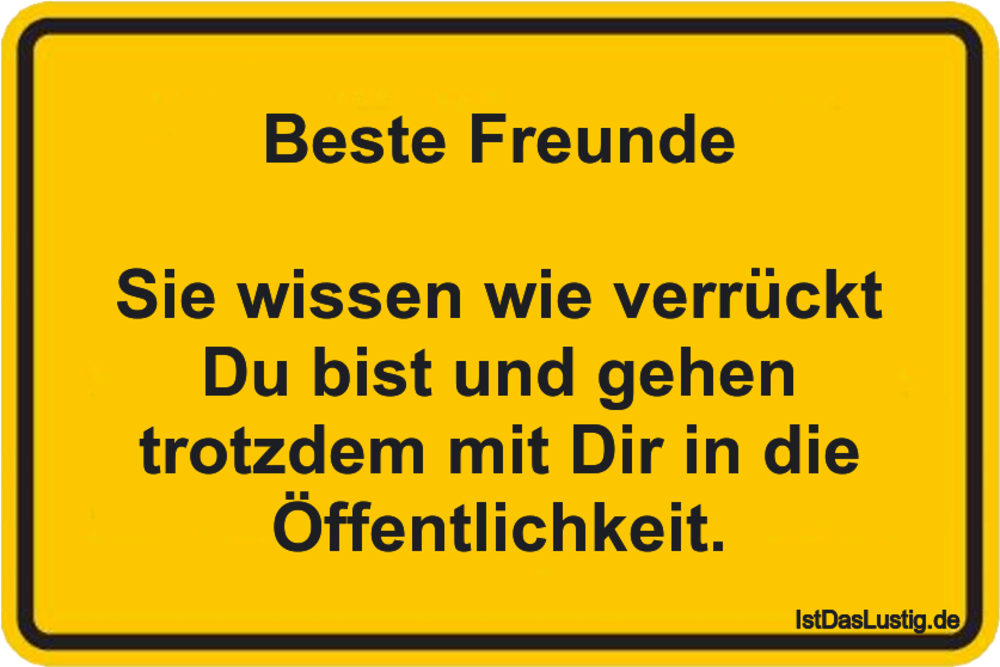 Lustiger BilderSpruch - Beste Freunde  Sie wissen wie verrückt Du bist...