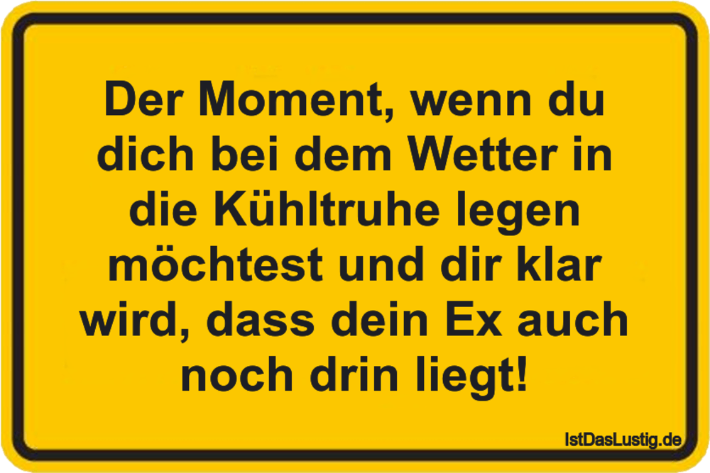 Lustiger BilderSpruch - Der Moment, wenn du dich bei dem Wetter in die...