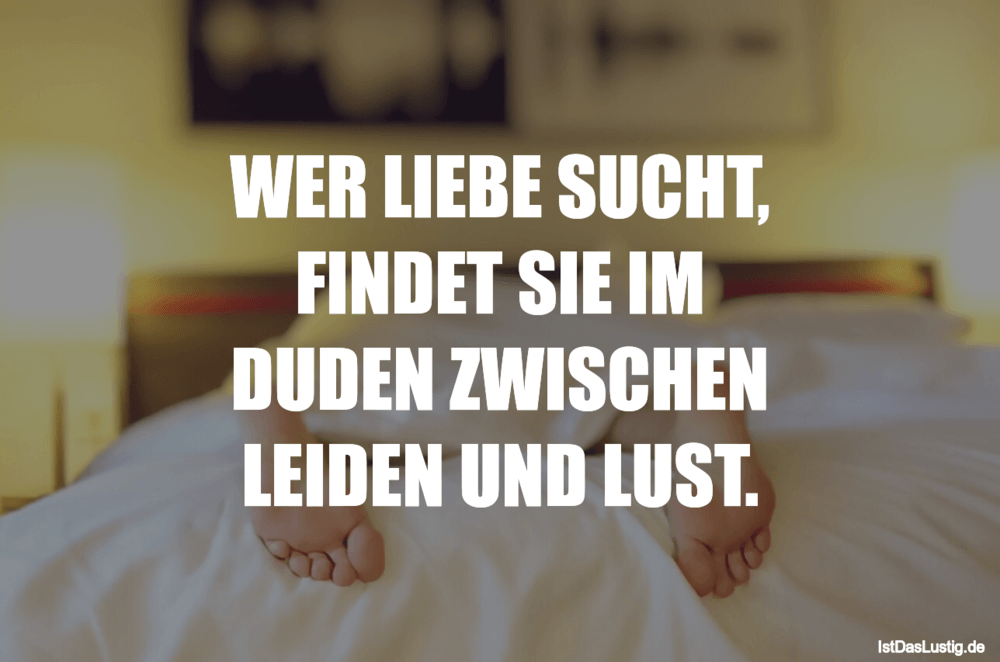 Lustiger BilderSpruch - WER LIEBE SUCHT, FINDET SIE IM DUDEN ZWISCHEN...