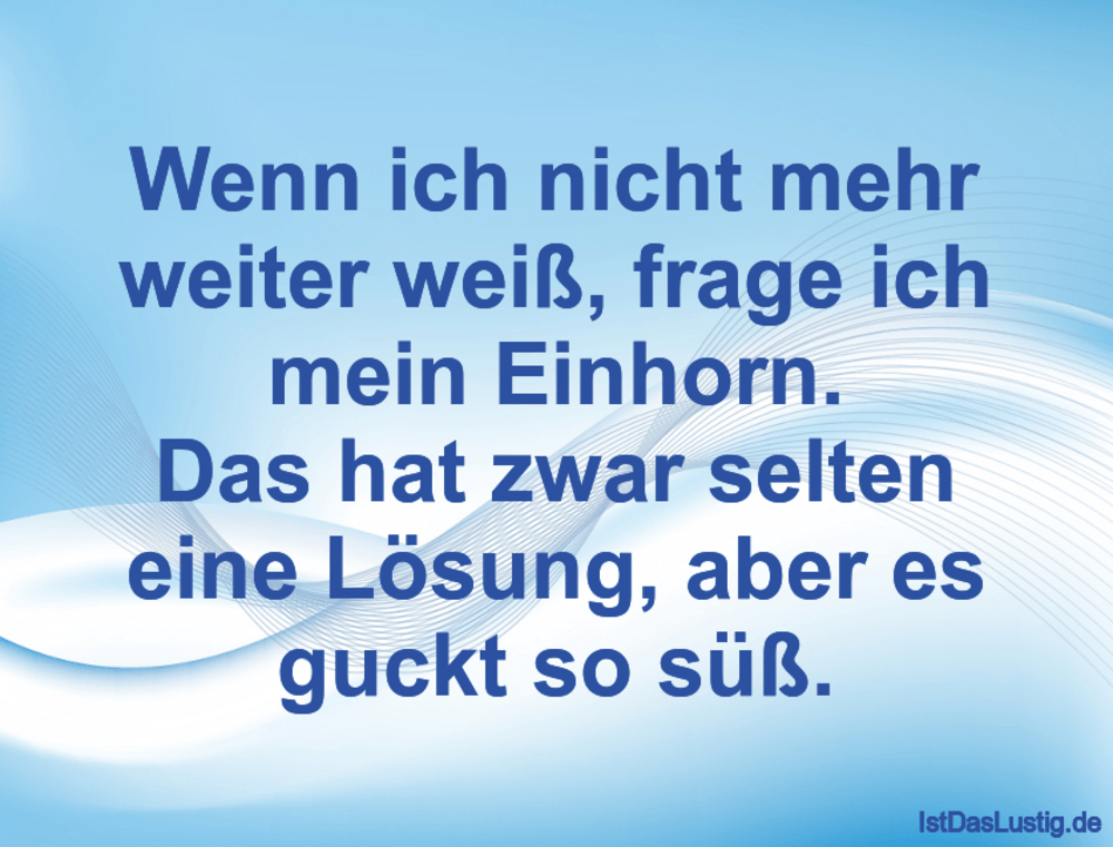 Lustiger BilderSpruch - Wenn ich nicht mehr weiter weiß, frage ich mein...