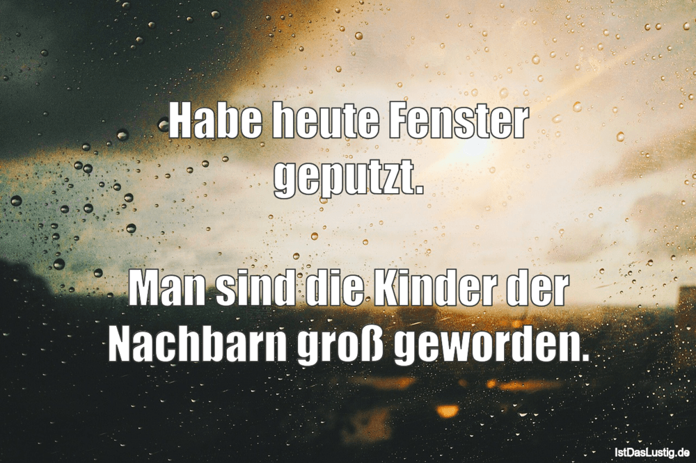 Lustiger BilderSpruch - Habe heute Fenster geputzt.  Man sind die Kinde...