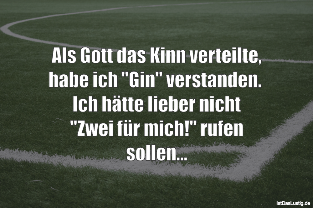 Lustiger BilderSpruch - Als Gott das Kinn verteilte, habe ich "Gin" ver...