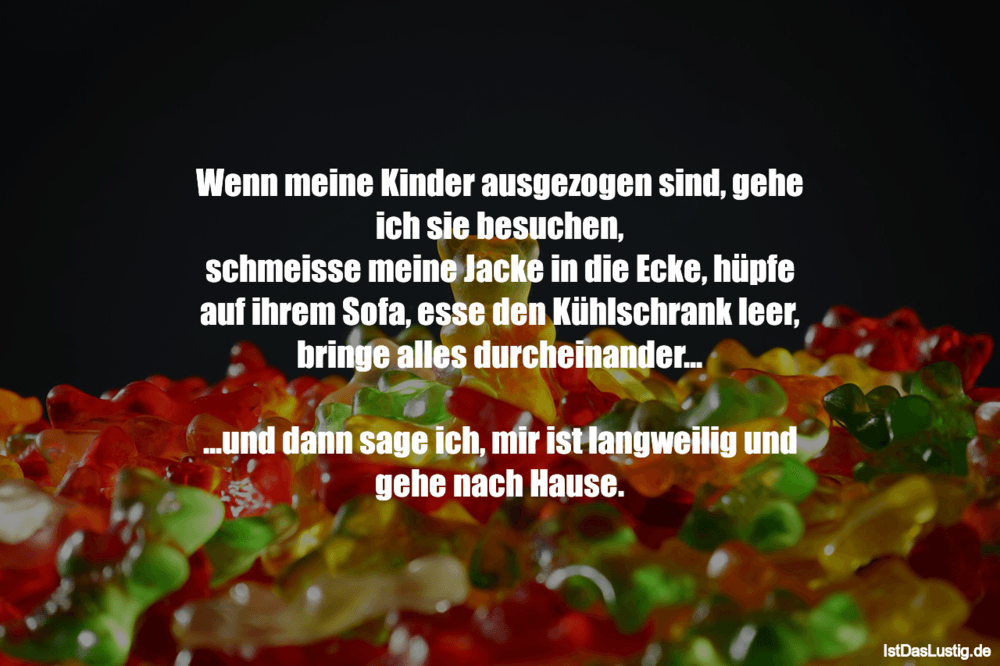 Lustiger BilderSpruch - Wenn meine Kinder ausgezogen sind, gehe ich sie...