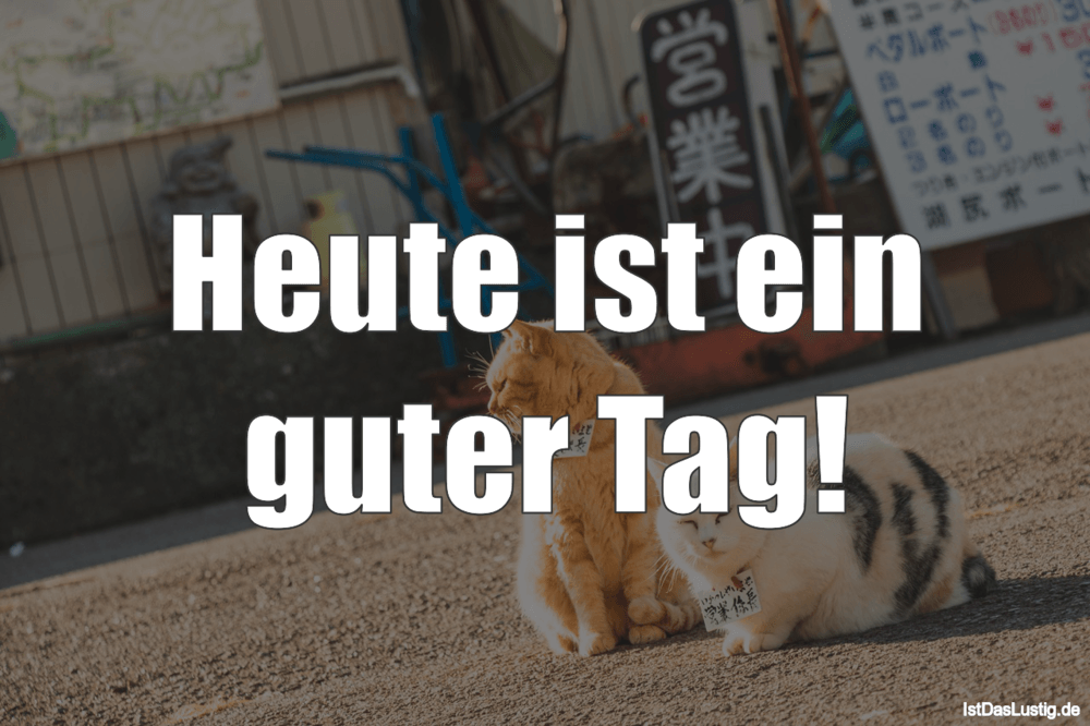 Lustiger BilderSpruch - Heute ist ein guter Tag!