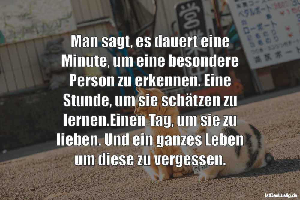 Lustiger BilderSpruch - Man sagt, es dauert eine Minute, um eine besond...