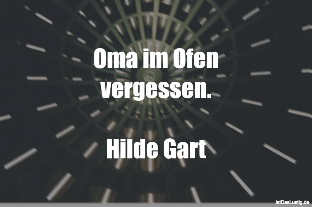 Oma Im Ofen Vergessen Hilde Gart Istdaslustig De