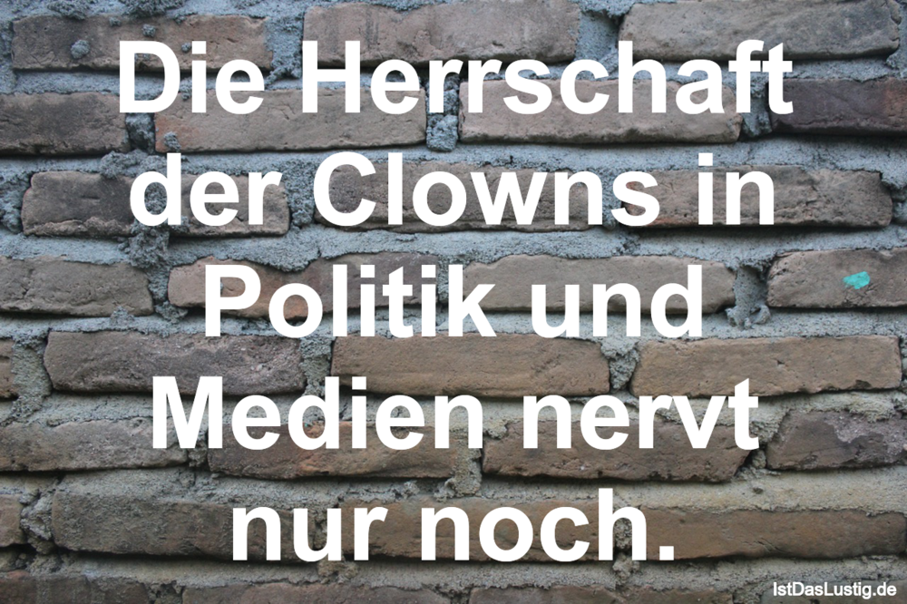 Lustiger BilderSpruch - Die Herrschaft der Clowns in Politik und Medien...