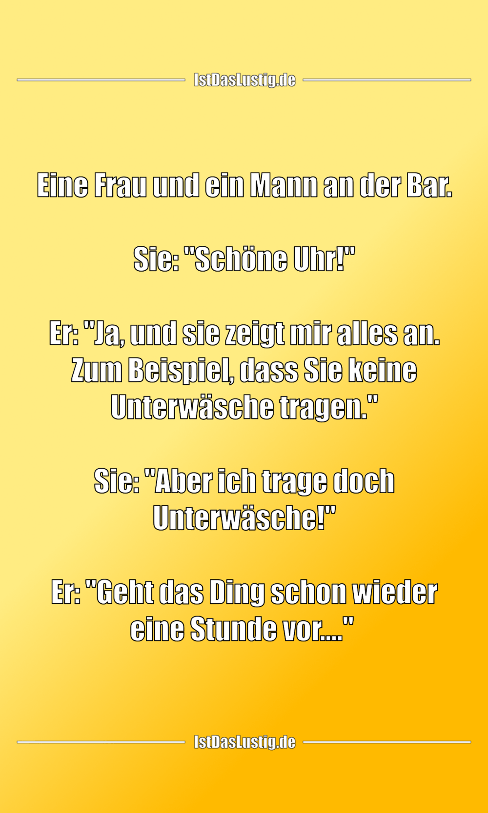 Lustiger BilderSpruch -  Eine Frau und ein Mann an der Bar.  Sie: "Schö... Lustiger BilderSpruch -  Eine Frau und ein Mann an der Bar.  Sie: "Schö...