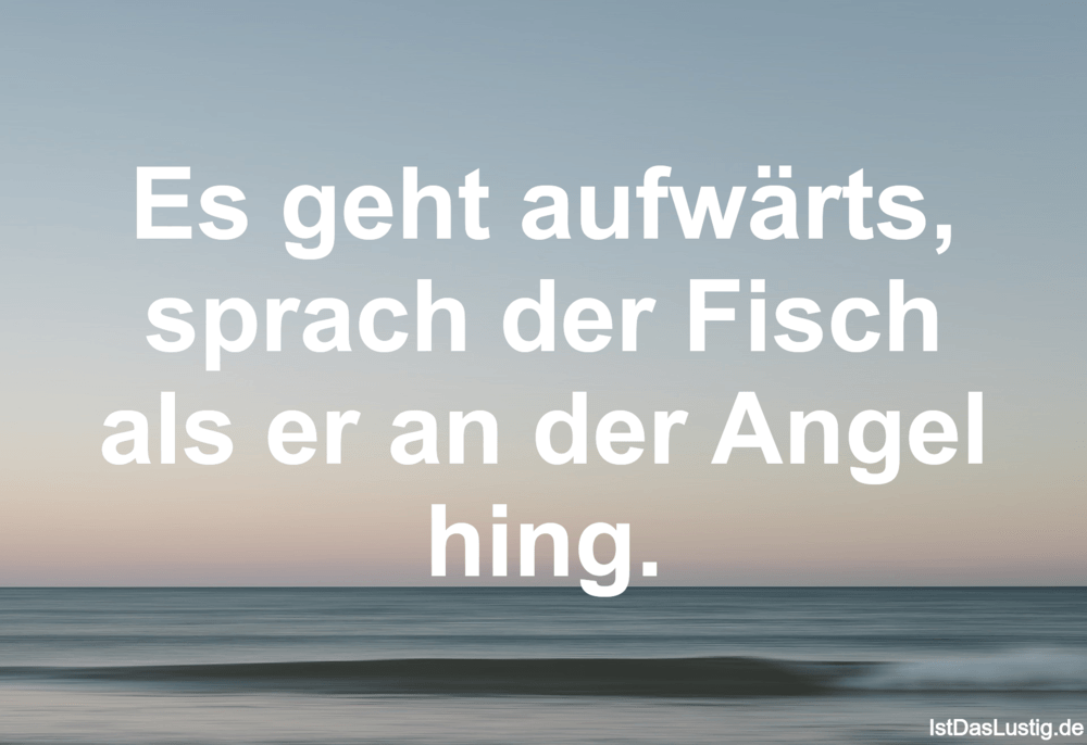 Es Geht Aufwarts Sprach Der Fisch Als Er An De Istdaslustig De Es Geht Aufwärts Sprüche