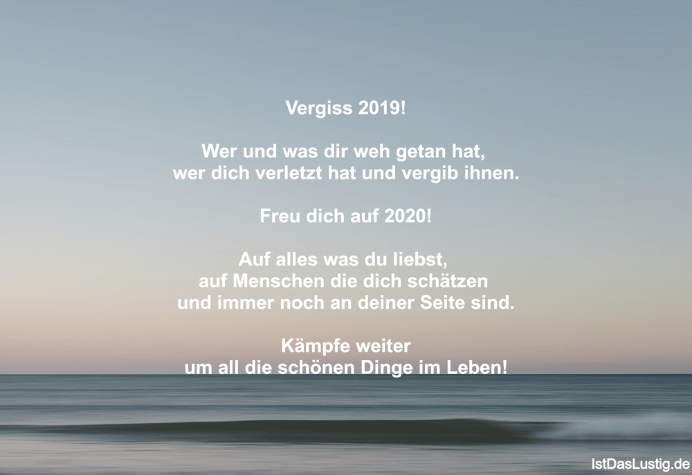 Lustiger BilderSpruch - Vergiss 2019!  Wer und was dir weh getan hat,  ...