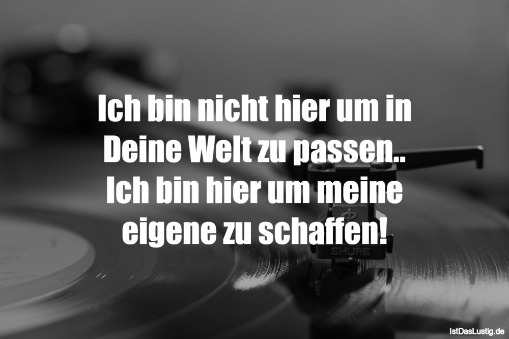 Ich Bin Nicht Hier Um In Deine Welt Zu Passen Istdaslustig De