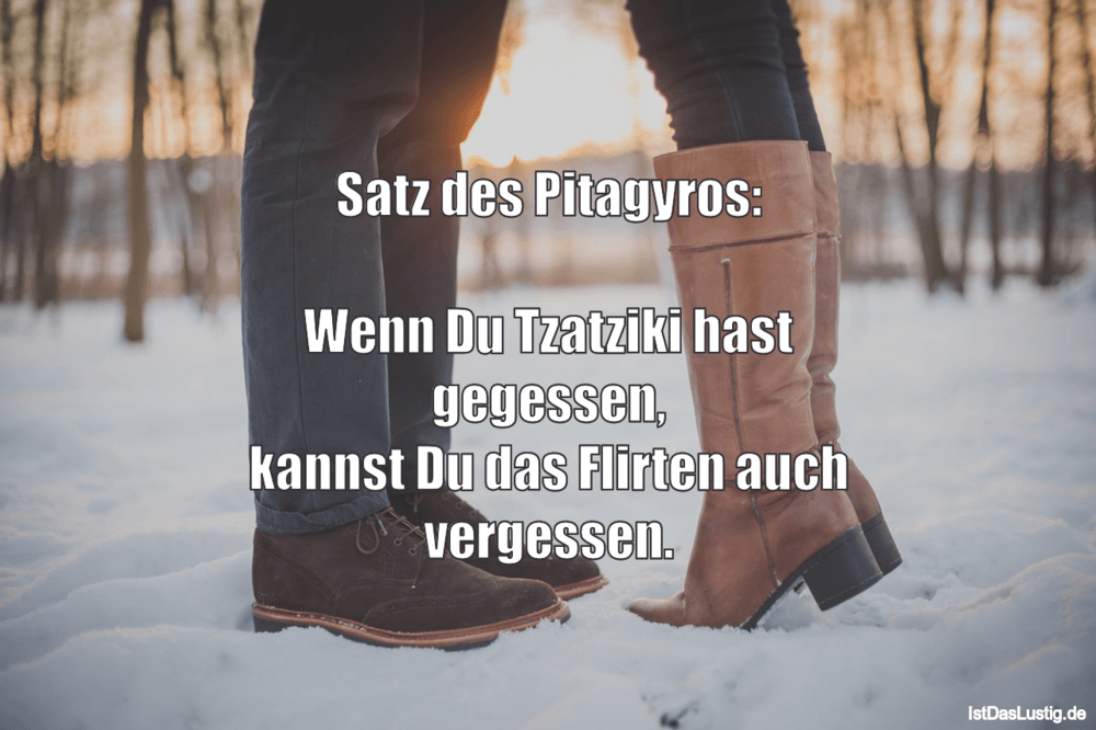 Lustiger BilderSpruch - Satz des Pitagyros:  Wenn Du Tzatziki hast...