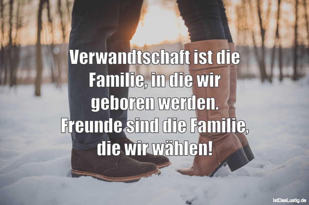 Lustiger BilderSpruch - Verwandtschaft ist die Familie, in die wir...