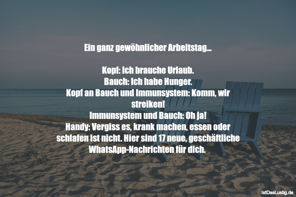 Lustiger BilderSpruch - Ein ganz gewöhnlicher Arbeitstag...  Kopf: Ich...