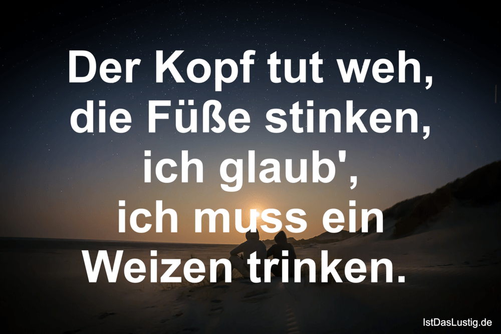 Der Kopf Tut Weh Die Fusse Stinken Ich Glaub