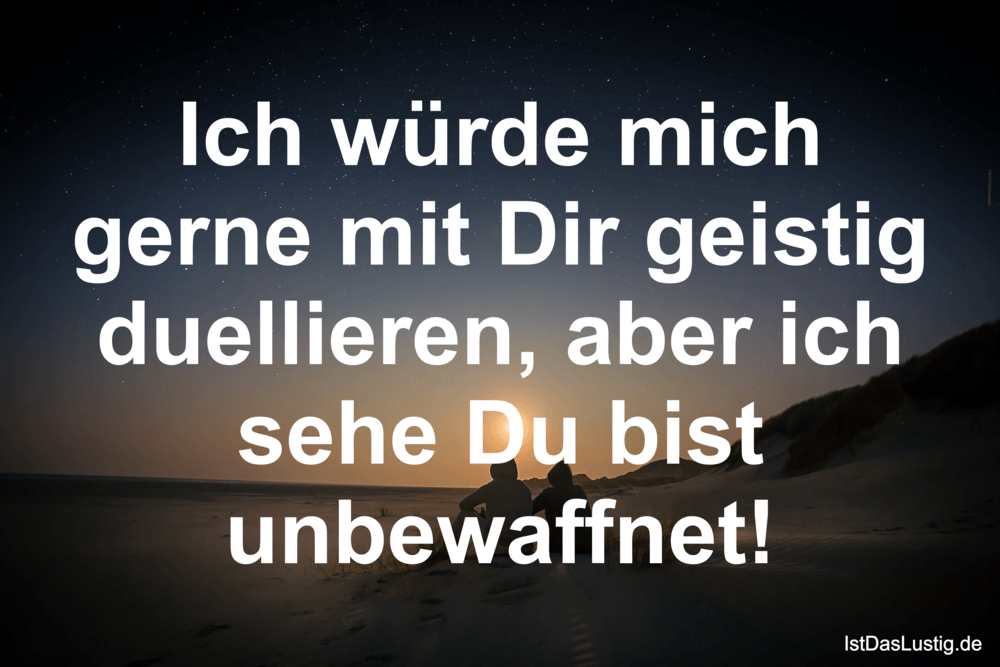Ich Wurde Mich Gerne Mit Dir Geistig Duellieren