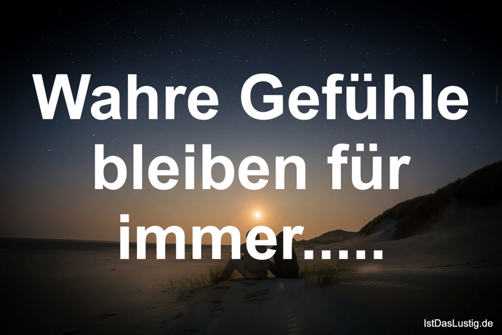 Lustiger BilderSpruch - Wahre Gefühle bleiben für immer.....