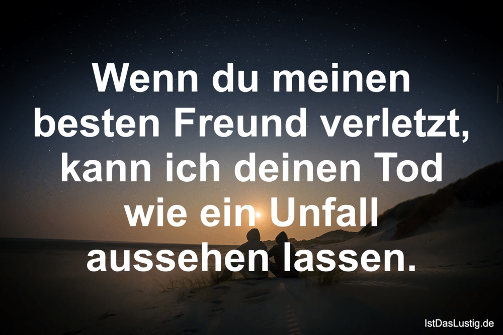 Lustiger BilderSpruch - Wenn du meinen besten Freund verletzt, kann ich...