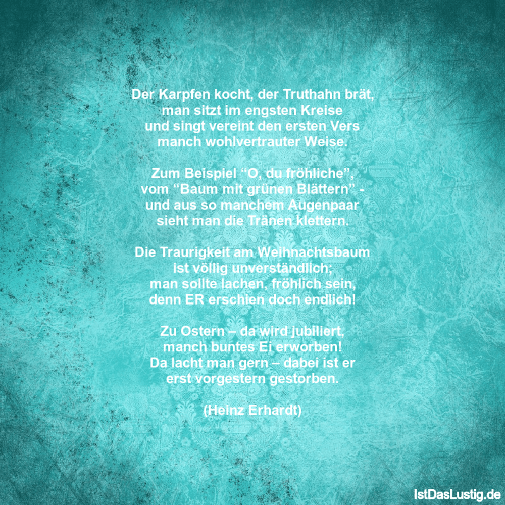 Der Karpfen kocht, der Truthahn brät, man sitzt… IstDasLustig.de Der Karpfen kocht, der Truthahn brät, man sitzt… IstDasLustig.de