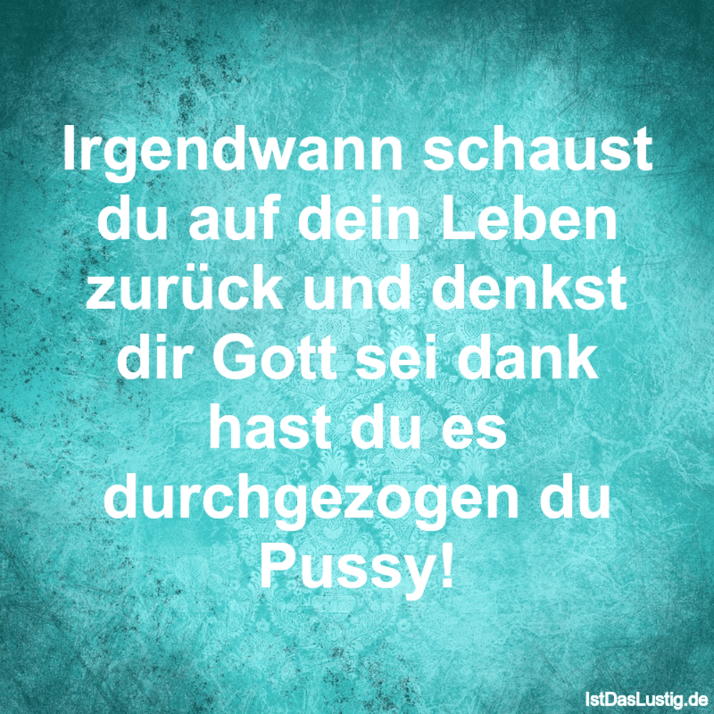 Lustiger BilderSpruch - Irgendwann schaust du auf dein Leben zurück und...