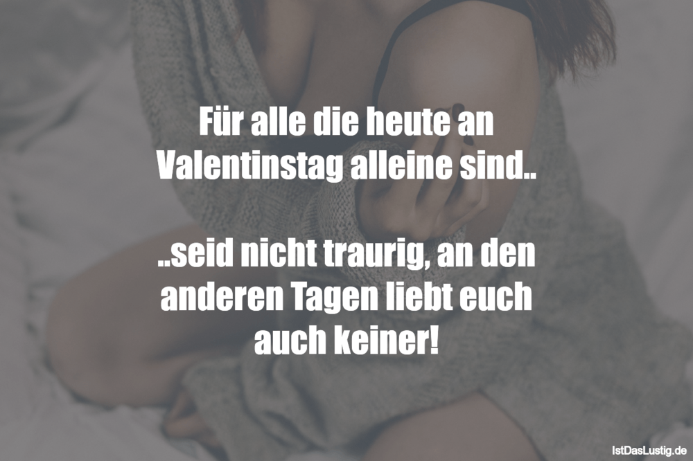 Lustiger BilderSpruch - Für alle die heute an Valentinstag alleine sind...